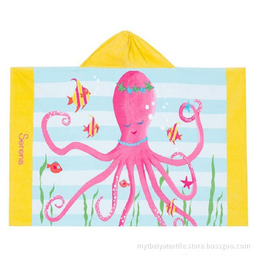 New Design Animal Shape Hooded Poncho Towel For Kids